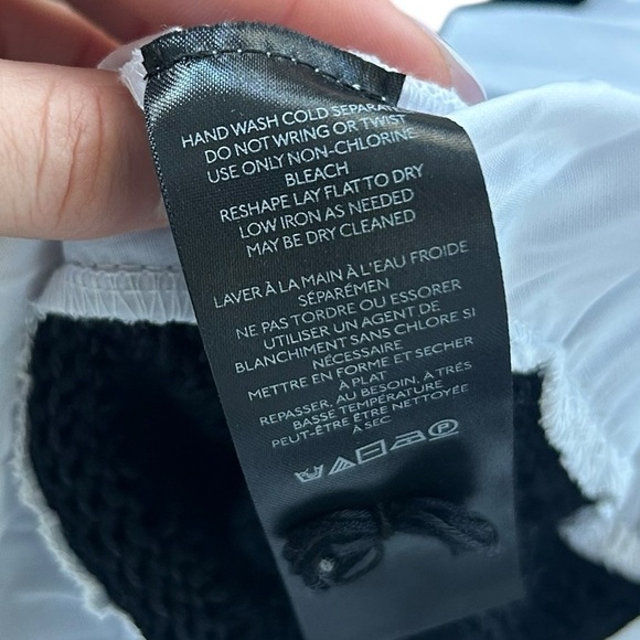 Anthropologie Open Knit Crochet Peplum Black and White Layered Sweater XS NWT - Picture 10 of 10